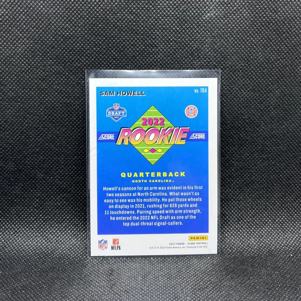 Sam Howell #TB4 Rookie Card 2022 Panini Score Football Commanders North Carolina - Image 2 of 2