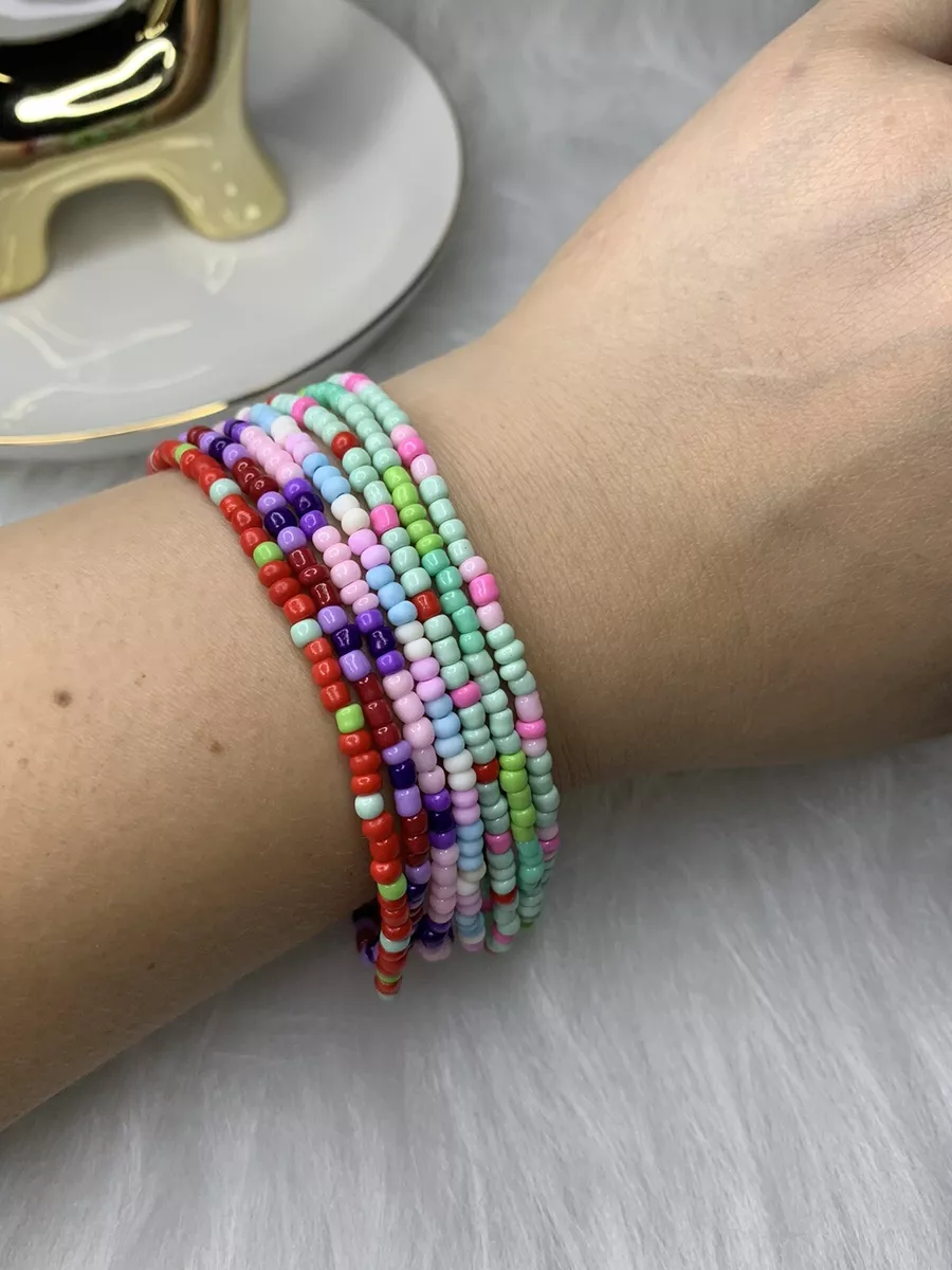 Macaron color bead bracelet ,Boho Buy Two Get Free Shipping! Glass Seeds  Beads