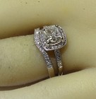GIA 14k white gold 1.55ct princess diamond engagement ring wedding band 4.6g — photo 8