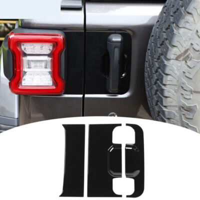 3pcs Black Tailgate Door Handle Panel Cover Trim For 2018-2023 Jeep Wrangler JL