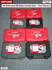CRAFTSMAN TOOLS 1/4" or 3/8" SOCKET RATCHET SET - SAE OR METRIC - YOUR CHOICE