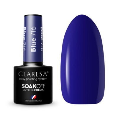5902846079293 Soak Off UV/LED Blue lakier hybrydowy 716 5g Claresa