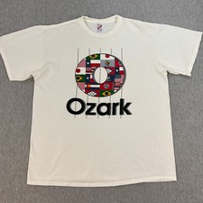Vintage Ozark T Shirt Mens XL White Jerzees Made In USA 100% Cotton 90s Oklahoma