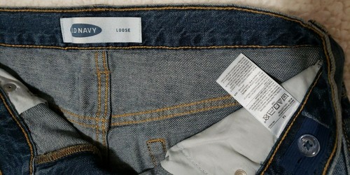 OLD NAVY Denim Boys Blue Jeans,size 14.Adjustable Waist Loose Fit. 27" inseam - Picture 6 of 6