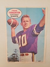 Fran Tarkenton Vintage 1968 Topps Pin Up Minnesota Vikings NY Giants HOF COOL!