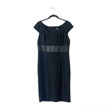 Adrianna Papell Black Sheath Career Cocktail Dress Size 12