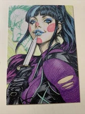 Punchline Joker DC Batman Sexy Goddess Anime Doujin Sketch Art Card Girl Waifu