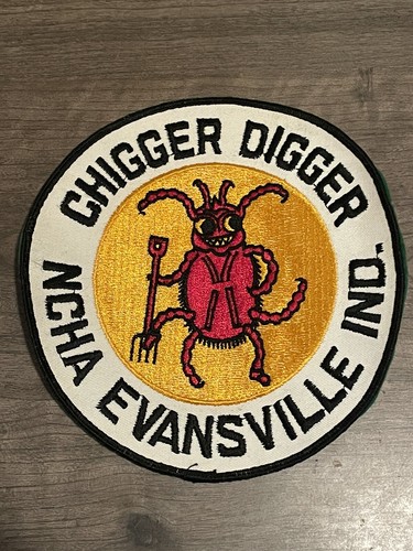Vintage NCHA of Indiana CHIGGER DIGGER 7” Patch RARE