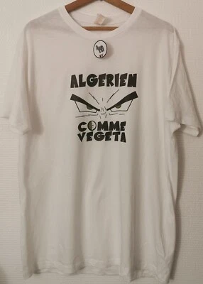 T-shirt blanc Algérien Comme Vegeta Dbz manga Algérie DZ Anniversaire Cadeau S - Photo 1/3