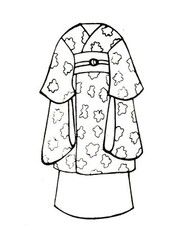 Antique Design Japanese Kimono Pattern 2 size to pick from 13 -14   20 -21"