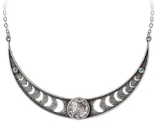 Alchemy Gothic Priestess of Ishtar Necklace Crescent Moon Crystals Necklace P950