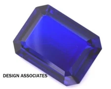 MAN MADE TANZANITE 8 x 6 MM EMERALD CUT BEAUTIFUL BLUE COLOR