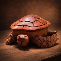 Holz Figur SchildkröTe Holzschale Teakholz Handgeschnitzt Dekoschale Ca. 25 Cm