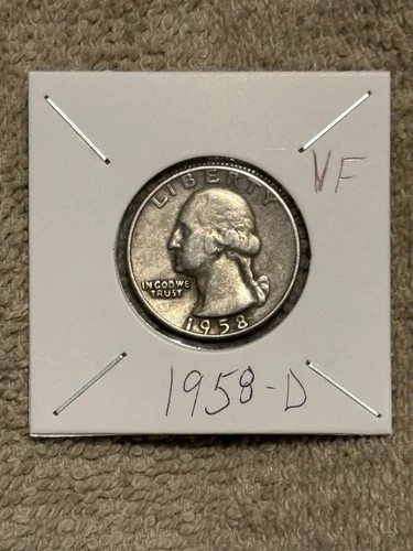 1958-D Washington Business Strike Quarter; 90% Constitutional Silver