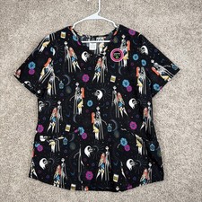 Disney Nightmare Before Christmas Women's Medical Scrub Top Size Medium NWT