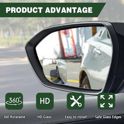 Blind Spot Mirror, Blindspot Mirror for Car, HD Glass Frameless Convex Side - Bild 8 von 8