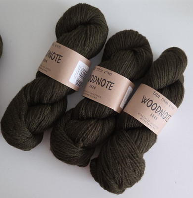 baa ram ewe Woodnote Aran Yarn 4 Medium, Green BFL/Masham/Merino  100g
