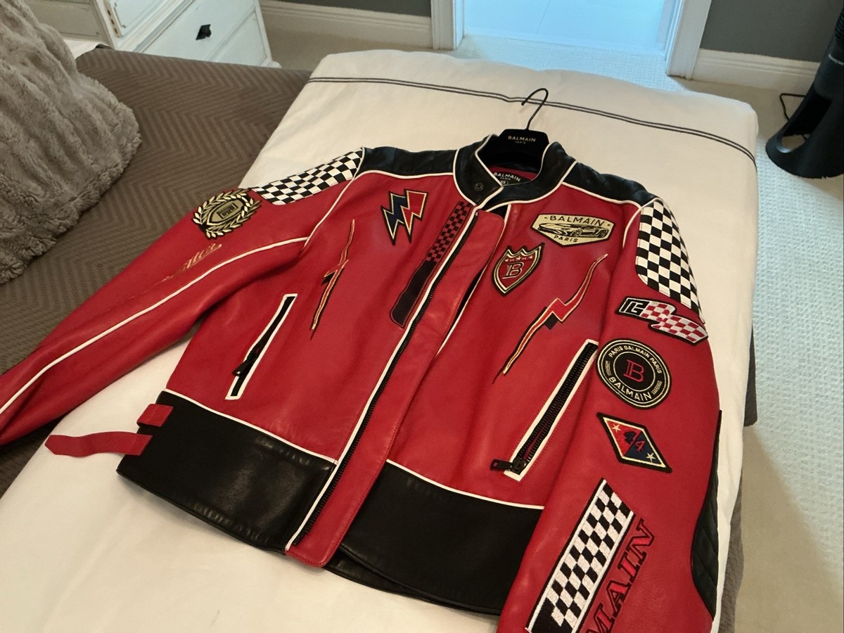 Balmain Leather Jacket – Miami F1 Special Edition Size 48, Unisex