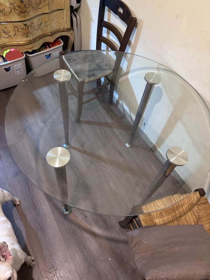 Tavolo Tondo Vetro Trasparente - Immagine 2 di 2