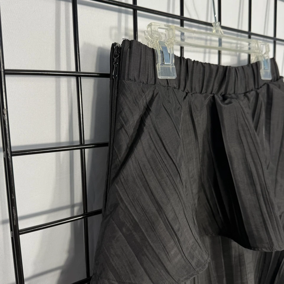 SHOW ME YOUR MUMU 全摆褶皱分层长裙女式小号黑色波西米亚 — 第 4/4 张图片