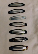 Set Of 7 Vintage Hair Clip Clips Snap Tortoise Some Neutral Colors 80's - 90's