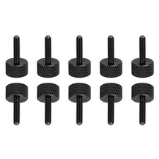 Black Aluminum Alloy Knurled Head Fully Threaded Thumb Screws M3x12mm 10 PCS
