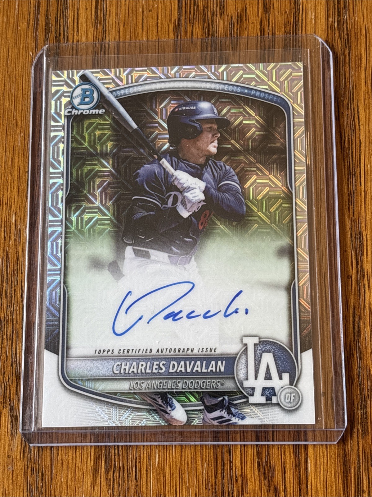 2025 Bowman Draft Charles Davalan 1st Chrome Mega Box Auto BMA-CD Dodgers