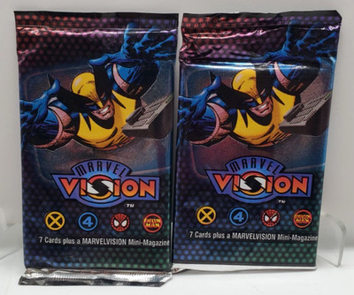 Marvel Vision Embossed Cards in 2 Sealed Packs (1996) Fleer/skybox
