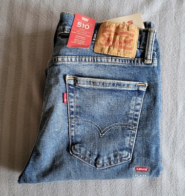 Levis 510 Skinny stretch Denim Jeans 99% Baumwolle 1% Elastan W31 L34 Blau