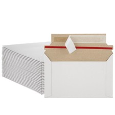 100 PCS 6.5x4.5 Inch Rigid Mailers Self Seal Photo Document Cardboard White