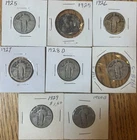 Lot Of (8) Silver, Circulated, Standing Liberty Quarters.  1925 -1929-S