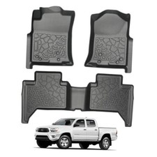 Car Floor Mats TPE Material All Weather Tacoma Double Cab 2005-2015 0515BK