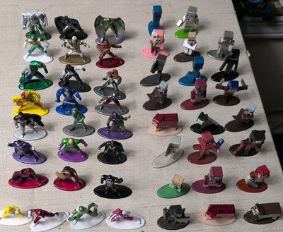 Lot of 46 Die-Cast Metal Mini Figures Minecraft DC Superheroes Power Rangers 
