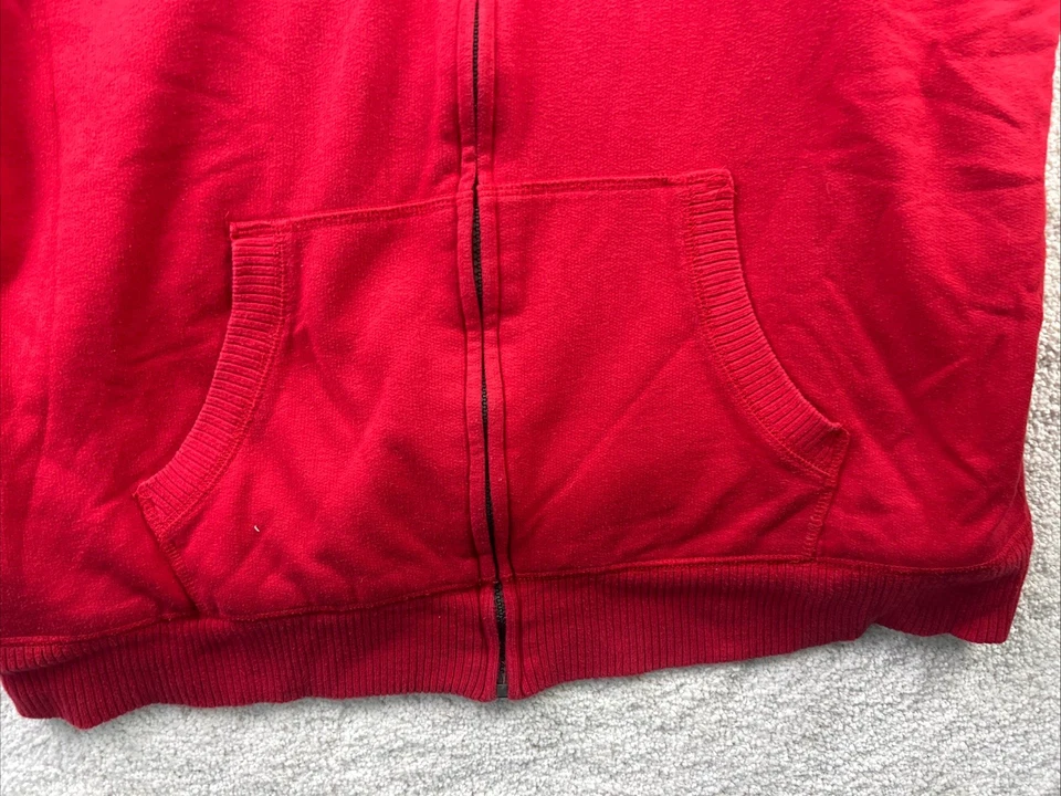 Sudadera con capucha Sherpa con cremallera Faded Glory para mujer talla XL roja cuerda Y2K Foto 2 de 4