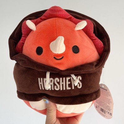 Squishmallow Hershey's Plüschtier 8 Zoll Tristan Triceratops mit Kapuze weiches Kuscheltier