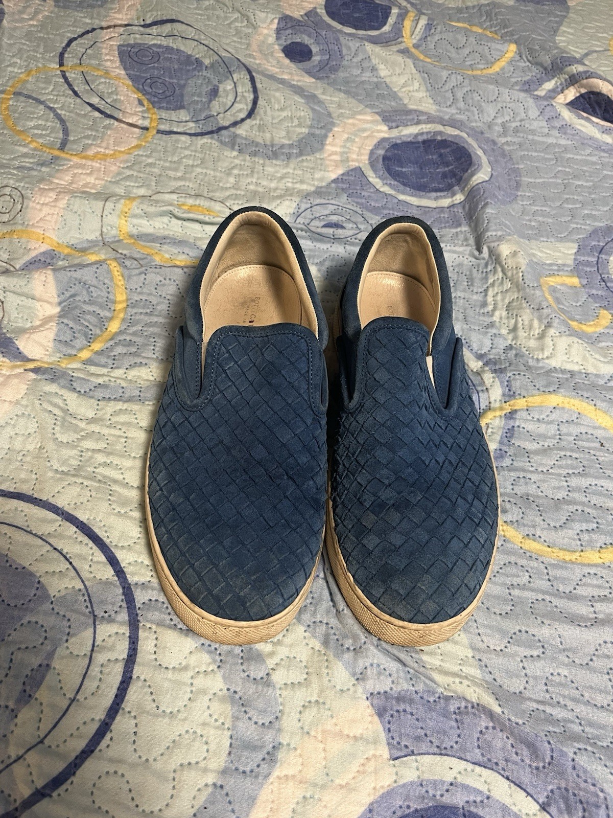 BOTTEGA VENETA Woven Textured Suede Slip On Shoes Size EU40.5 US7.5