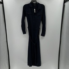 Madewell Women's Utility Tie-Waist Maxi Shirtdress - Navy - XS - NWT