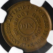 Patriotic Civil War Token 212/415a NGC MS63 BN "Shoot him on the spot"
