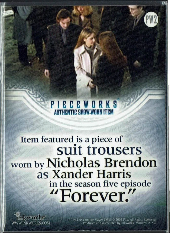 Buffy The Vampire Slayer Men Of Sunnydale Pieceworks Card PW2 Xander Harris - Image 2 of 2