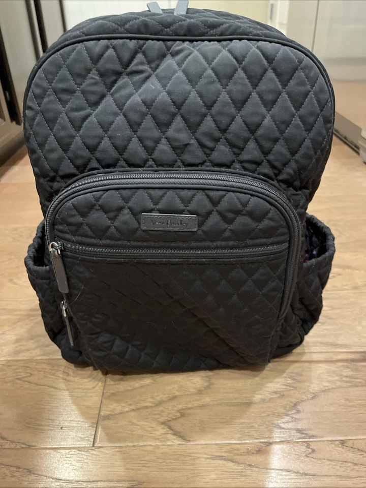 Vera Bradley Essential Backpack In Microfiber Classic Quilted Black - Image 4 of 4