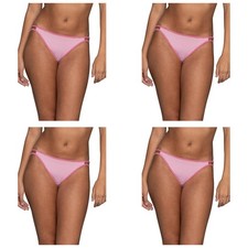 4 Pack Vanity Fair Illumination String Bikini Panties Rosy Stripe Sz 7 NWT