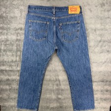 Levis 501 Men's 36x30 Button Fly Straight Leg Denim Jeans Blue Medium Wash Pants