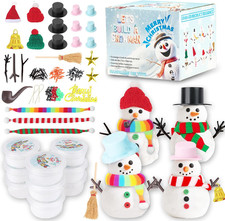 12Pack Build a Snowman Kit - Christmas Crafts for Kids,Air Dry Clay Snowman Craf