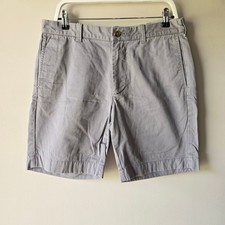 J.Crew Gramercy Mens Grey Cotton Twill Chino Shorts Size 33W 9 Inseam Flat Front