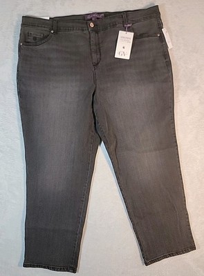 Gloria Vanderbilt Amanda Classic Tapered Leg Dark Gray Jeans 22W Short MSRP $52