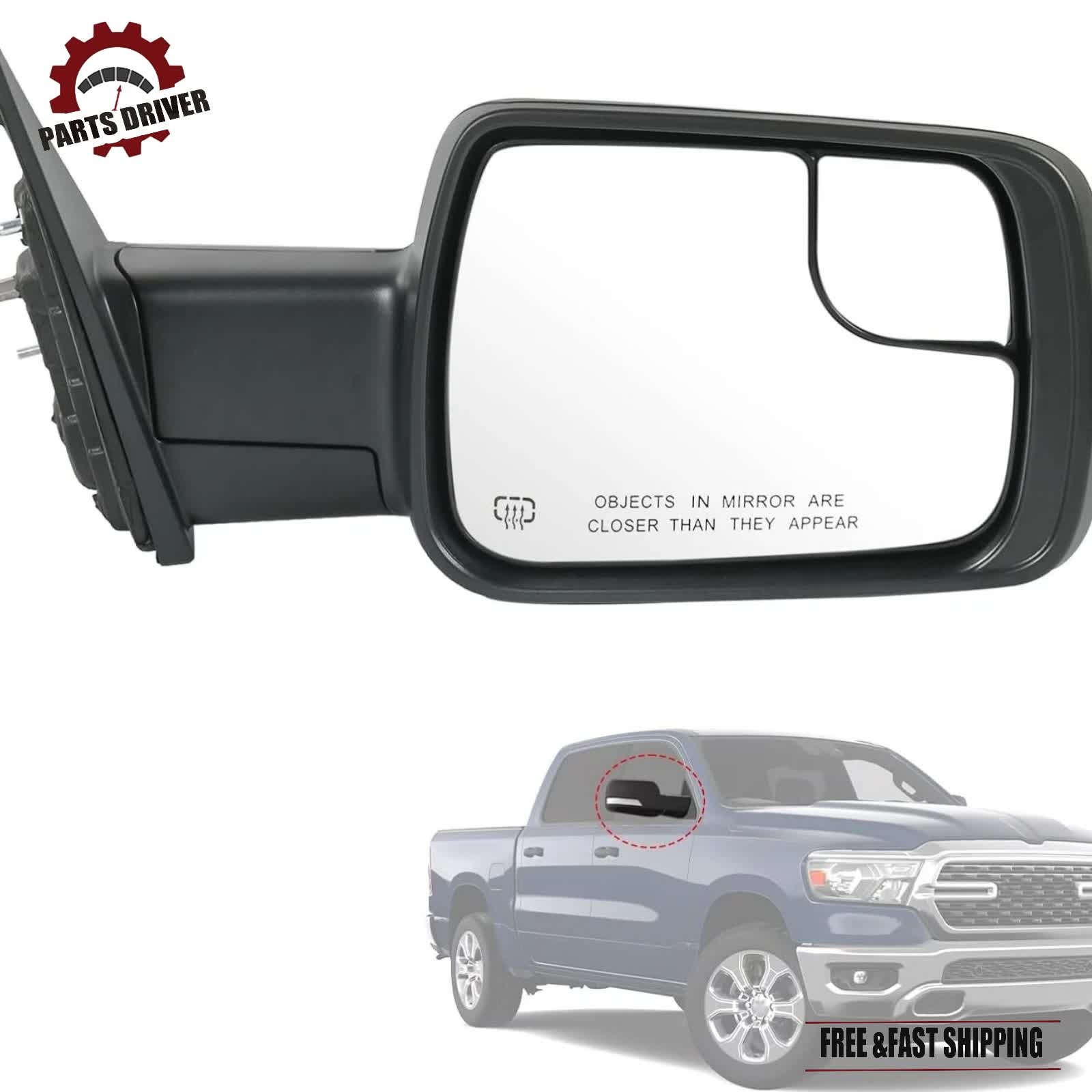 Heated Mirror w/Power Fold Signal Light Passenger Side For 2019-24 Ram 1500 thumbnail 16