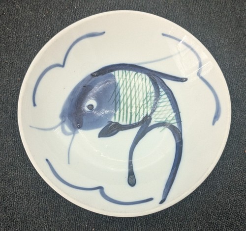 Vintage Chinese Blue White Koi Fish Bowls Hand Painted Porcelain 5.5" Set Of 4 - Picture 8 of 8