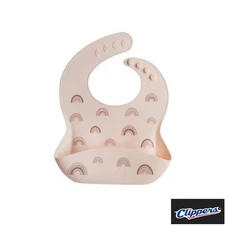   Loulou Lollipop Printed Silicone Bib - Rainbow