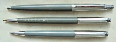 RARE 3 ITEM SET PARKER JOTTER in GREY/CHROM!ca.1956! !FINE BRASS WINDING - Bild 1 von 2