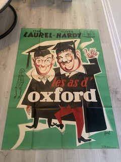 Ancienne Affiche De Cinéma LES AS D’OXFORD ( Laurel Et Hardy )